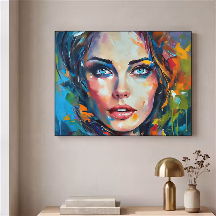 Art Frame - Gezicht - Vrouw - Olieverf - Kleurrijk - Kunst — 5