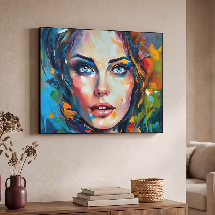Art Frame - Gezicht - Vrouw - Olieverf - Kleurrijk - Kunst — 7