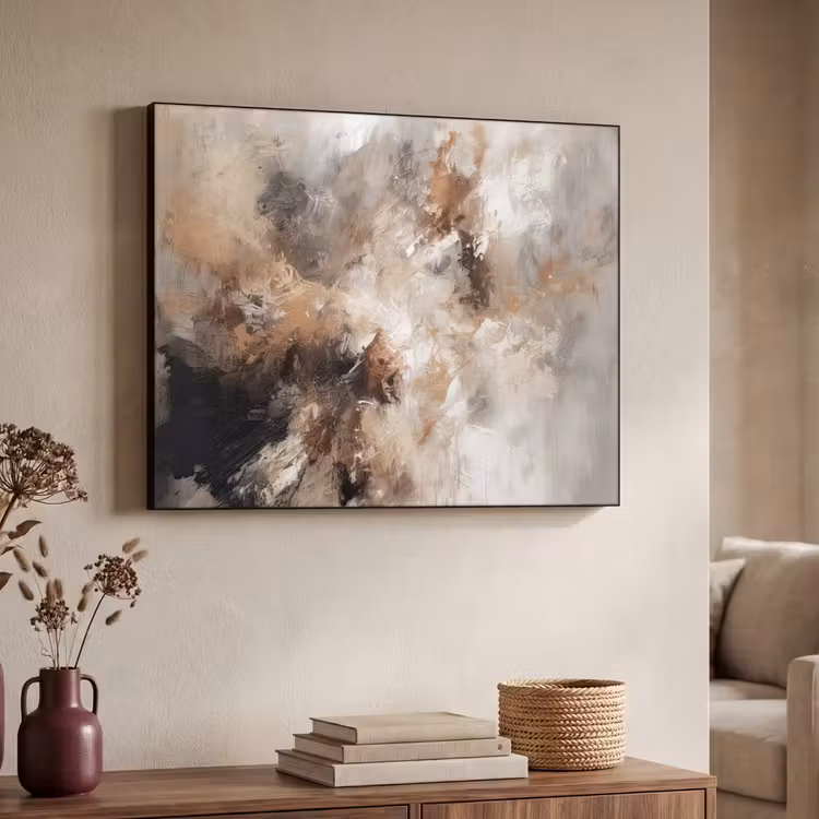 Art Frame - Verf - Abstract - Beige - Kunst — 7