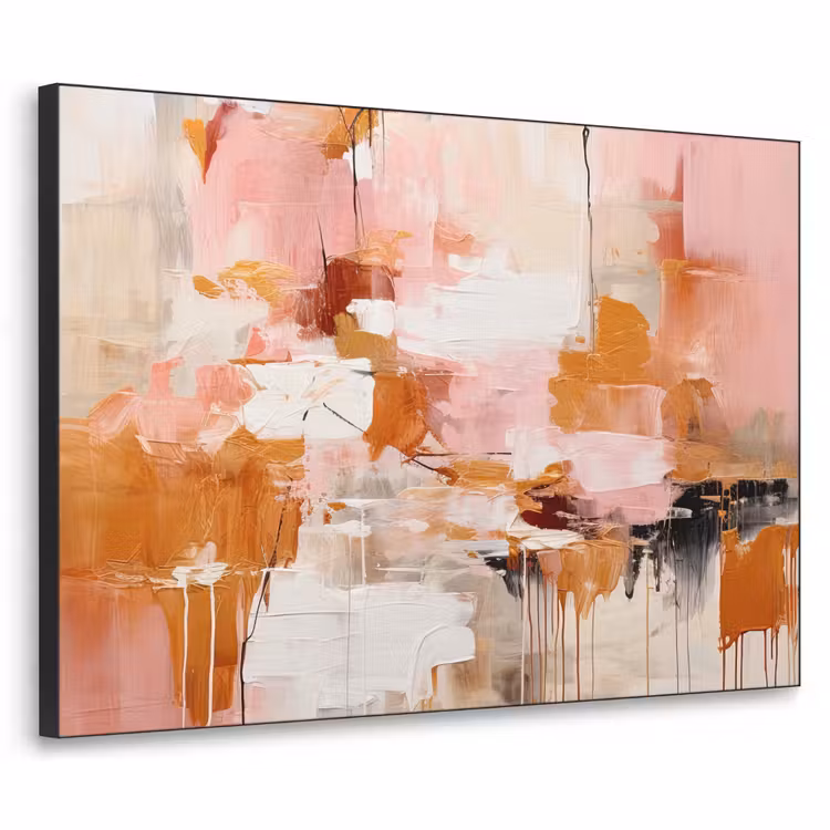 Art Frame - Verf - Roze - Oranje - Abstract - Kunst — 1