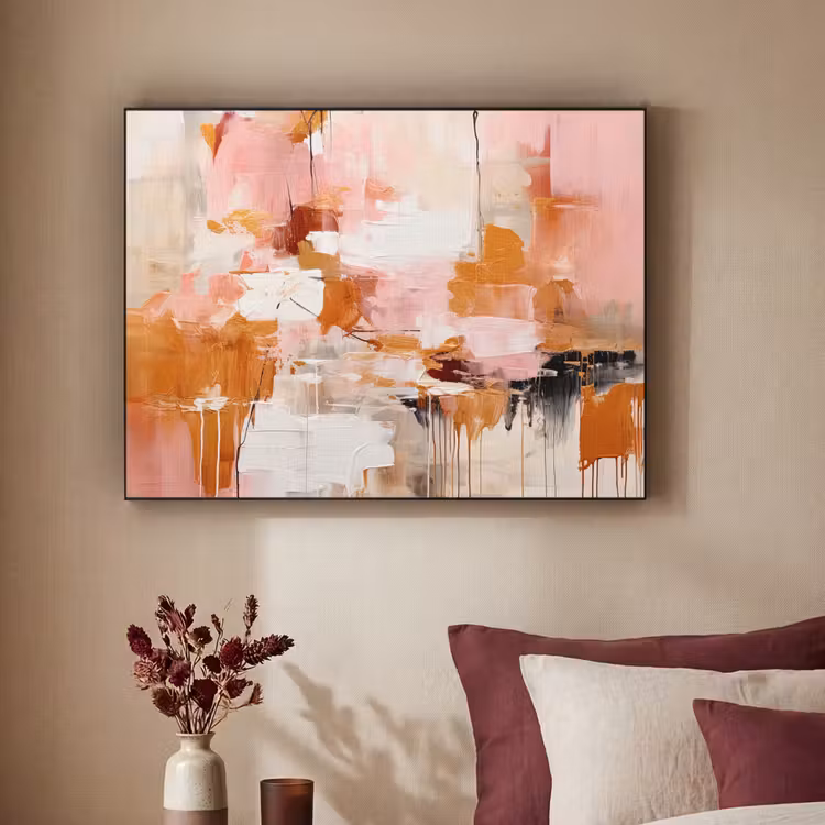 Art Frame - Verf - Roze - Oranje - Abstract - Kunst — 3