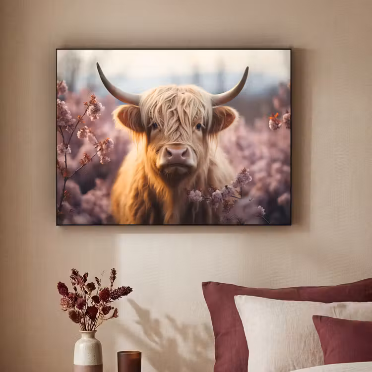 Art Frame - Schotse hooglander - Dieren portret - Bloemen - Dier — 3