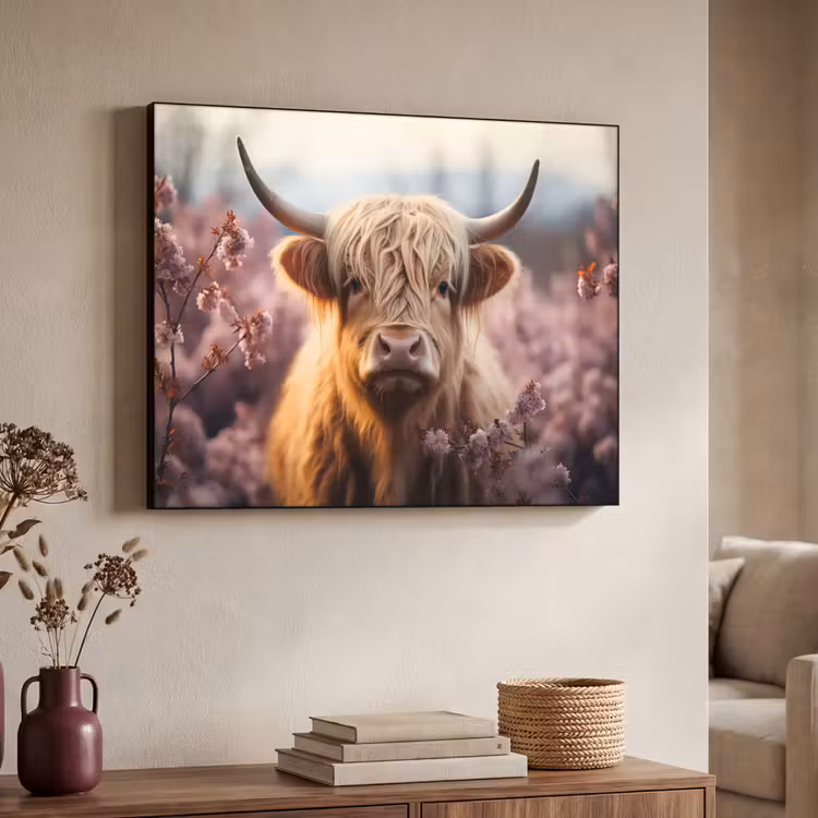 Art Frame - Schotse hooglander - Dieren portret - Bloemen - Dier — 7