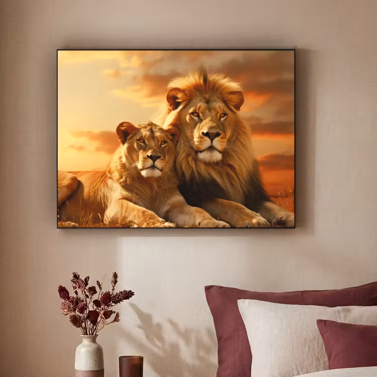 Art Frame - Leeuwen - Zonsondergang - Afrika - Savanne - Dieren — 3