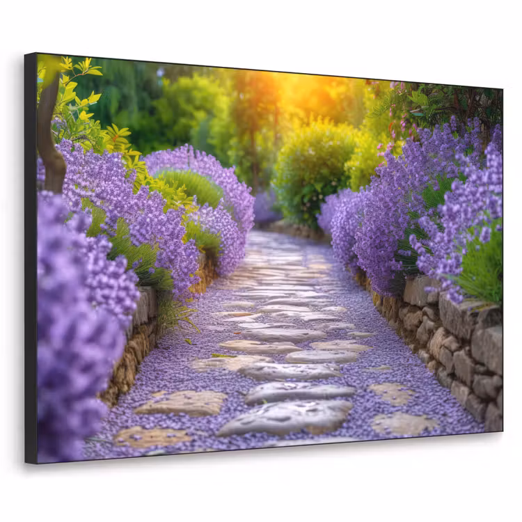 Art Frame - Bloemen - Pad - lavendel - Tuin — 1