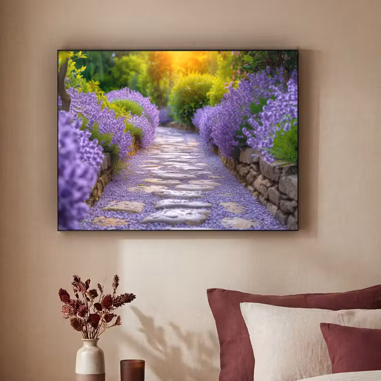 Art Frame - Bloemen - Pad - lavendel - Tuin — 3