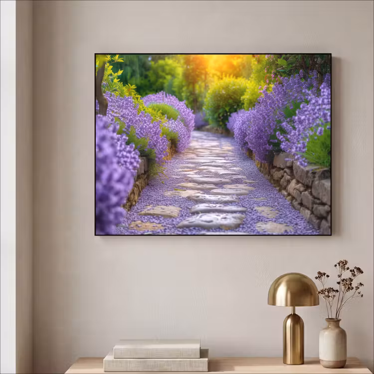 Art Frame - Bloemen - Pad - lavendel - Tuin — 5