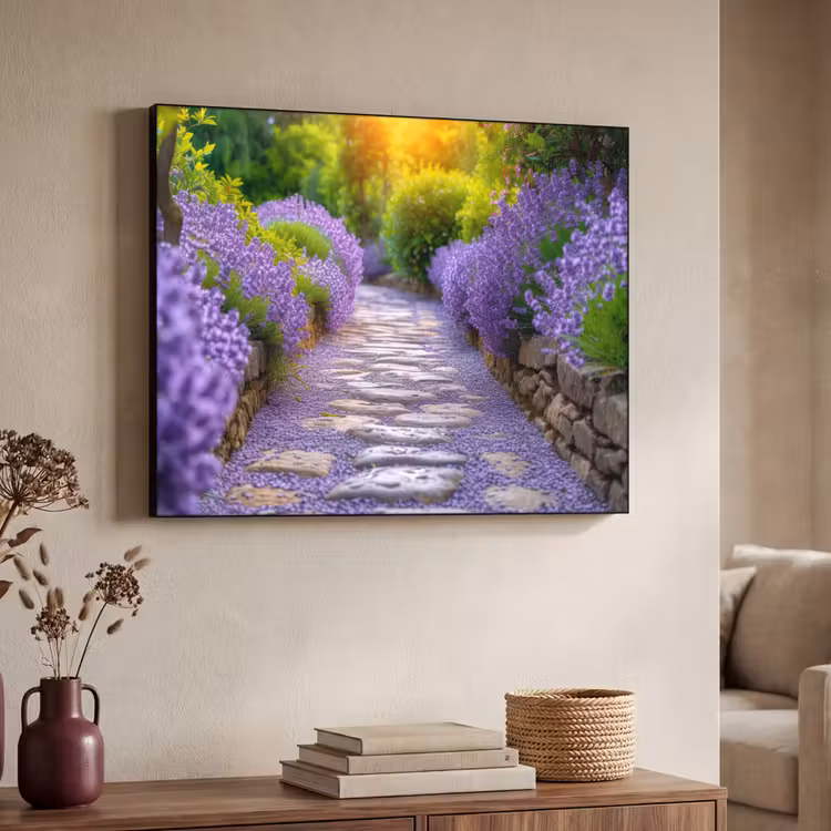 Art Frame - Bloemen - Pad - lavendel - Tuin — 7