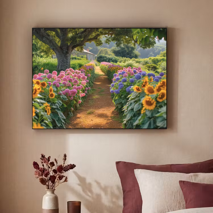 Art Frame - Bloemen - Pad - Zonnebloemen - Tuin - Hortensia — 3