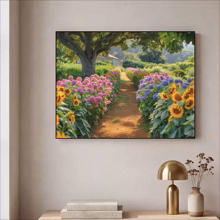 Art Frame - Bloemen - Pad - Zonnebloemen - Tuin - Hortensia — 5
