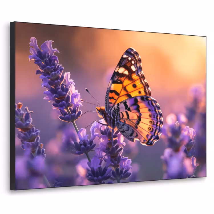 Art Frame - Bloemen - Vlinder - Lavendel - Bloem - Natuur — 1