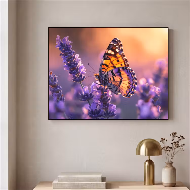 Art Frame - Bloemen - Vlinder - Lavendel - Bloem - Natuur — 5