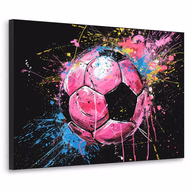 Art Frame - Graffiti - Sport - Voetbal - Bal - Roze — 1