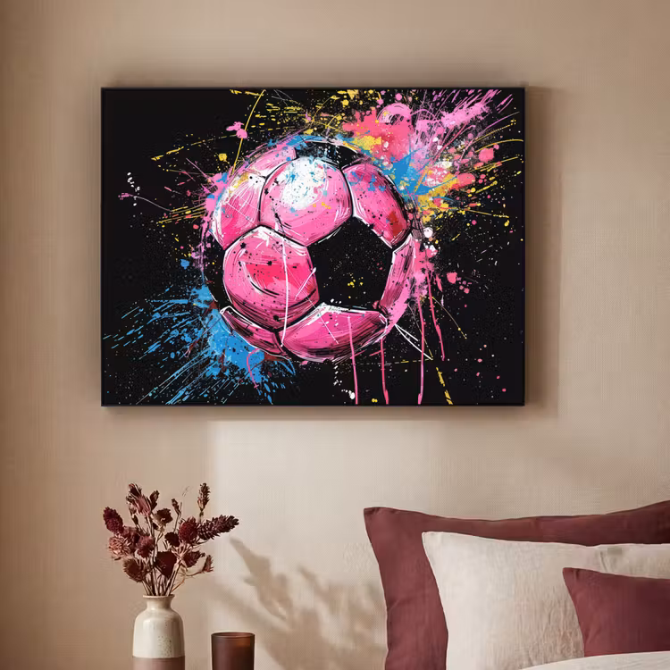 Art Frame - Graffiti - Sport - Voetbal - Bal - Roze — 3