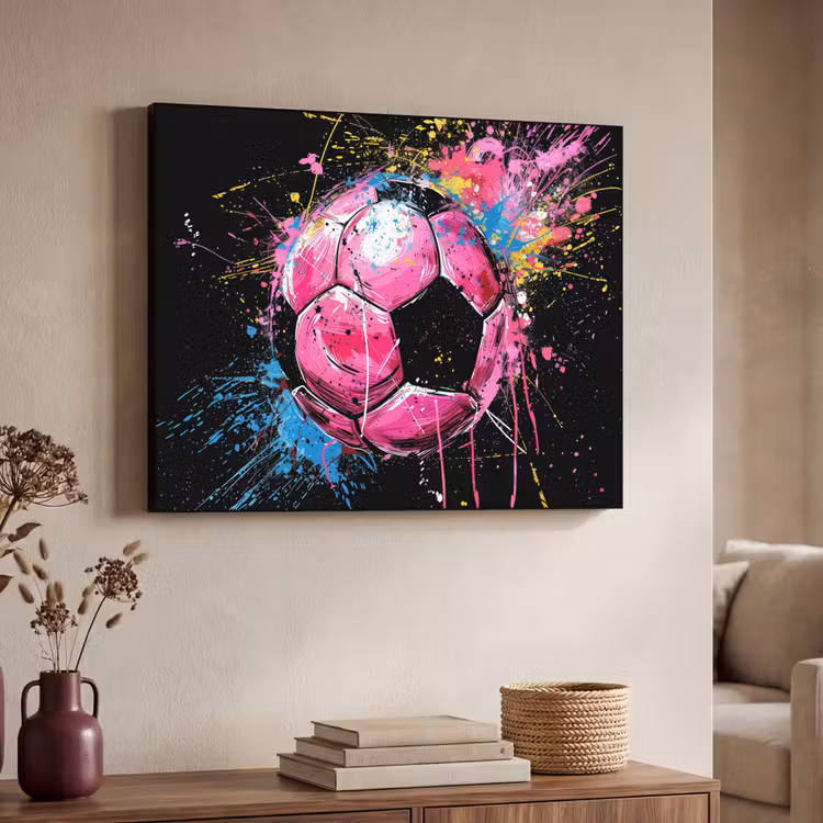 Art Frame - Graffiti - Sport - Voetbal - Bal - Roze — 7