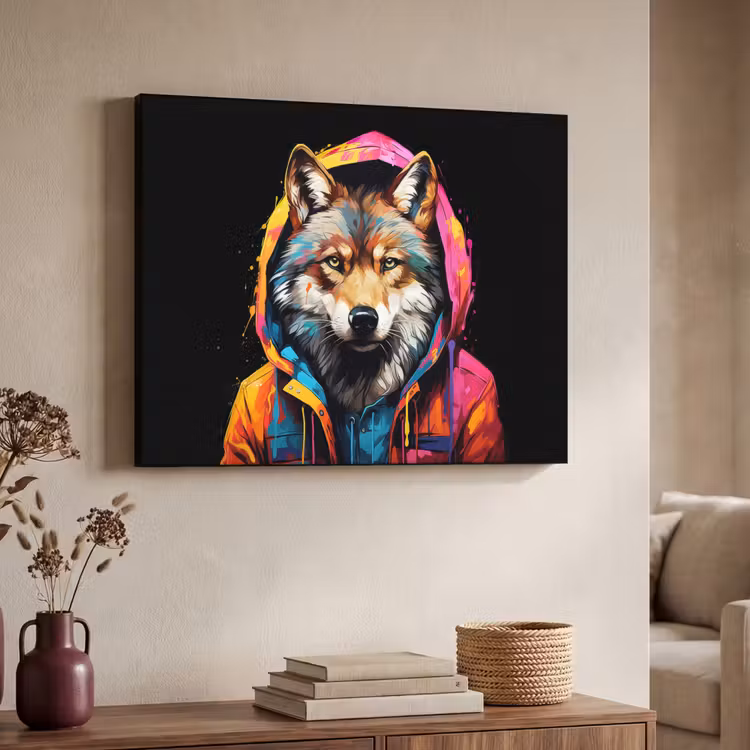 Art Frame - Graffiti - Wolf - Jas - Zwart — 7