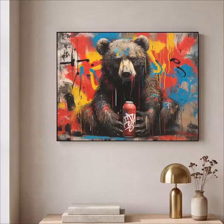 Art Frame - Graffiti - Beer - Dier - Muur - Street art — 5