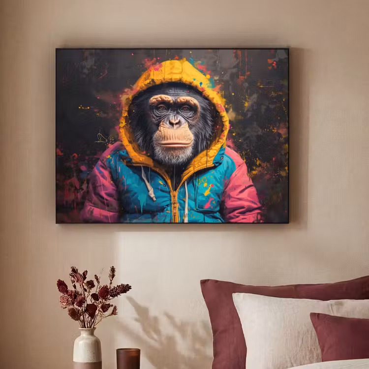Art Frame - Graffiti - Chimpansee - Jas - Aap - Verf — 3