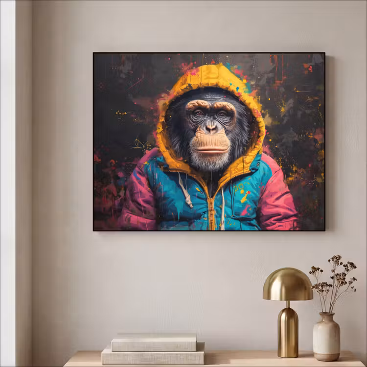 Art Frame - Graffiti - Chimpansee - Jas - Aap - Verf — 5