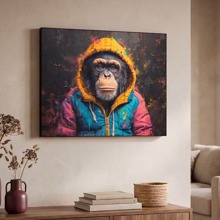 Art Frame - Graffiti - Chimpansee - Jas - Aap - Verf — 7