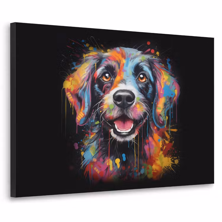 Art Frame - Graffiti - Hond - Zwart - Kleuren — 1