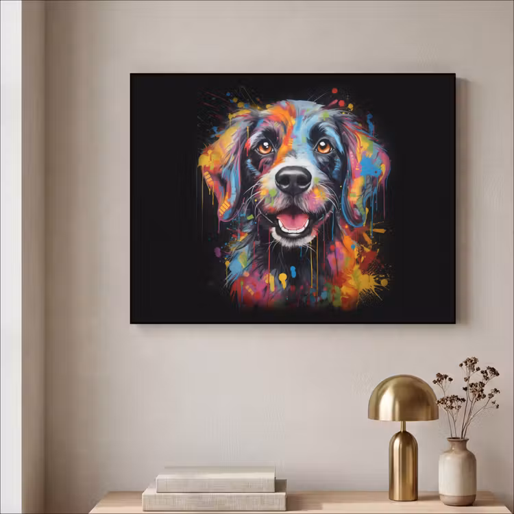 Art Frame - Graffiti - Hond - Zwart - Kleuren — 5