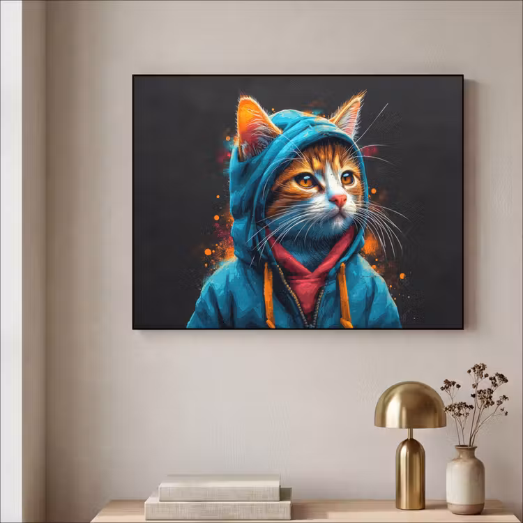 Art Frame - Graffiti - Kat - Zwart - Jas - Street art — 5