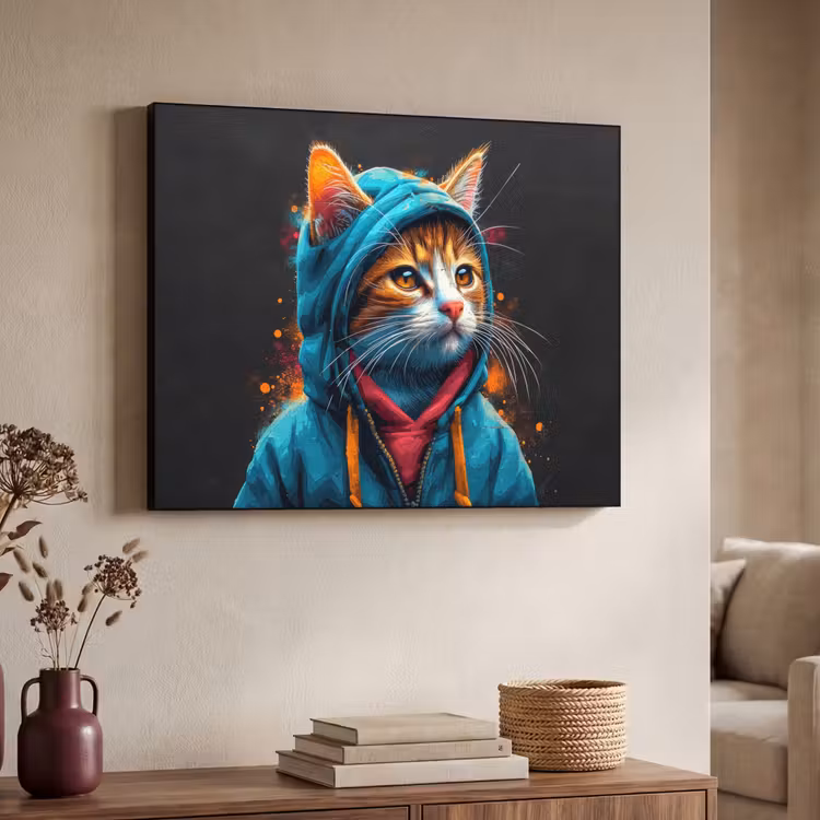 Art Frame - Graffiti - Kat - Zwart - Jas - Street art — 7