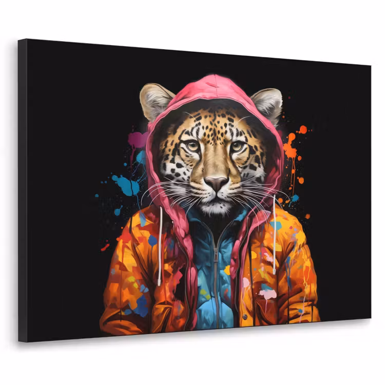 Art Frame - Graffiti - Luipaard - Zwart - Jas — 1