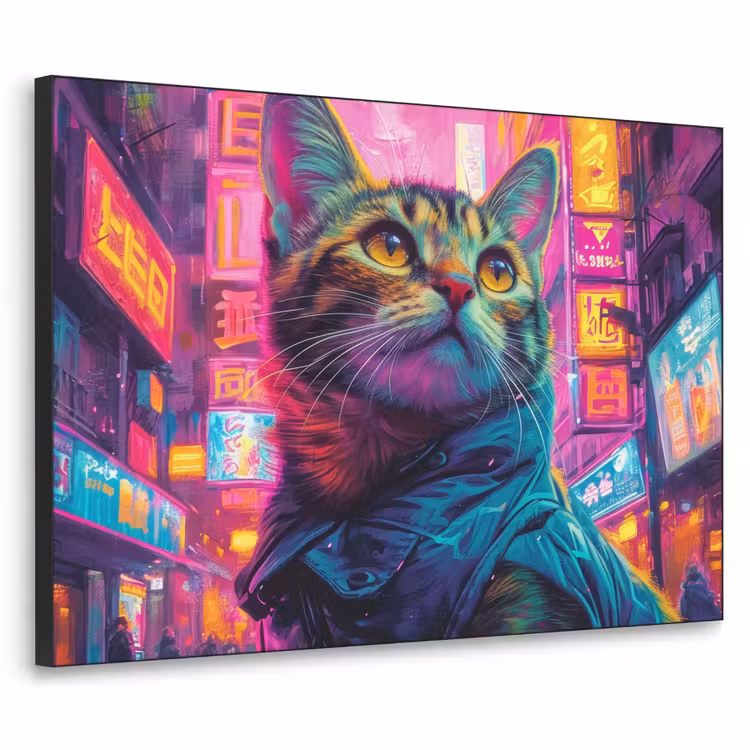 Art Frame - Kat - Pop art - China - Neon - Stad — 1