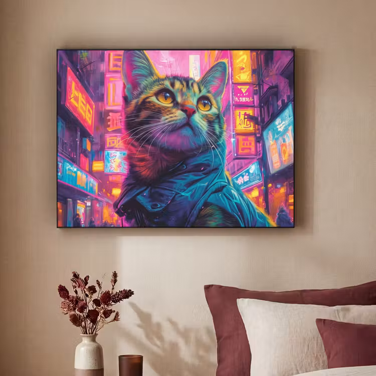Art Frame - Kat - Pop art - China - Neon - Stad — 3