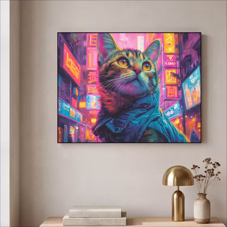 Art Frame - Kat - Pop art - China - Neon - Stad — 5