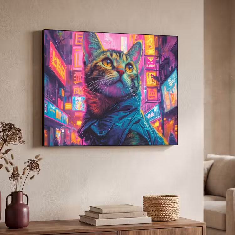 Art Frame - Kat - Pop art - China - Neon - Stad — 7