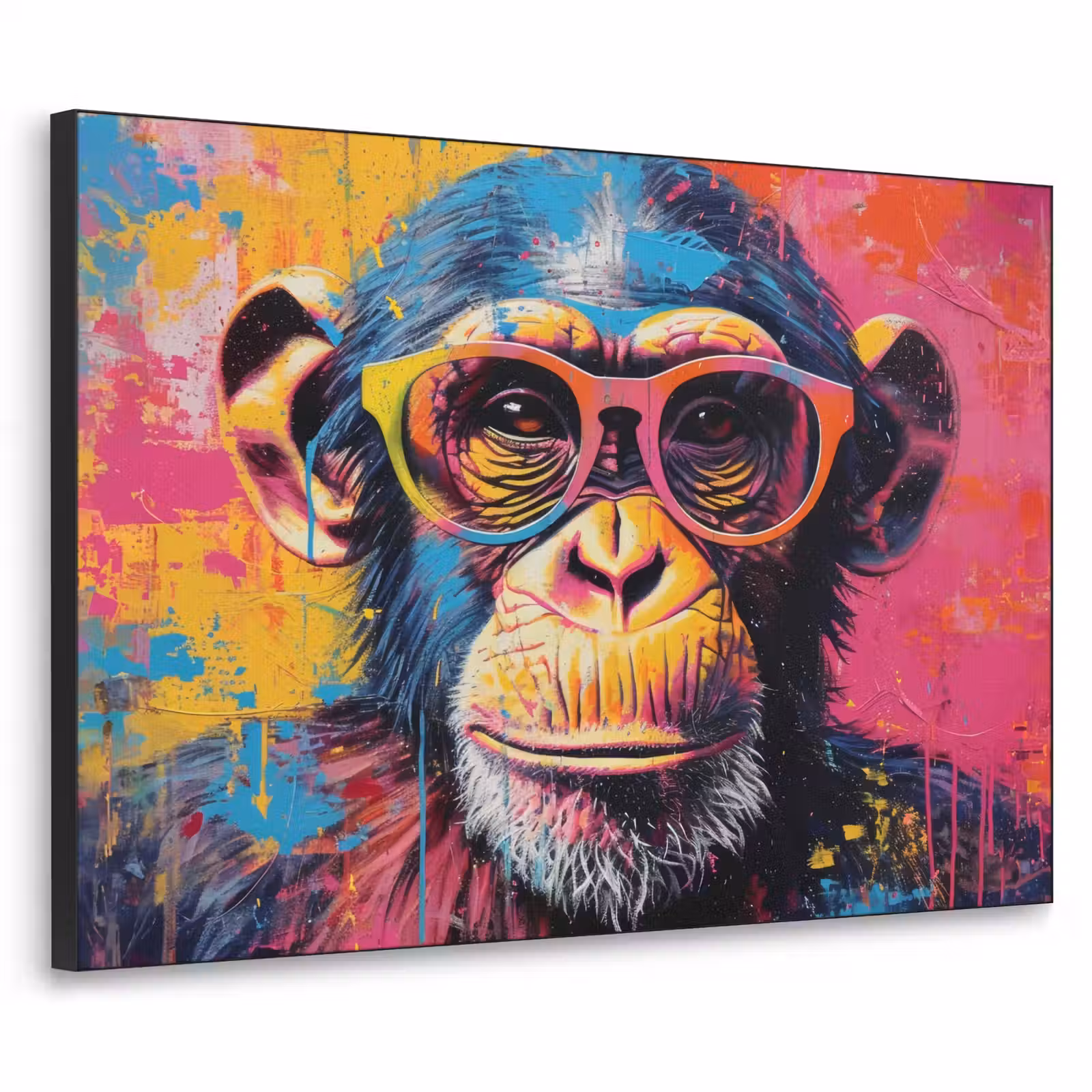 Art Frame - Graffiti - Chimpansee - Aap - Bril - Kleurrijk — 1