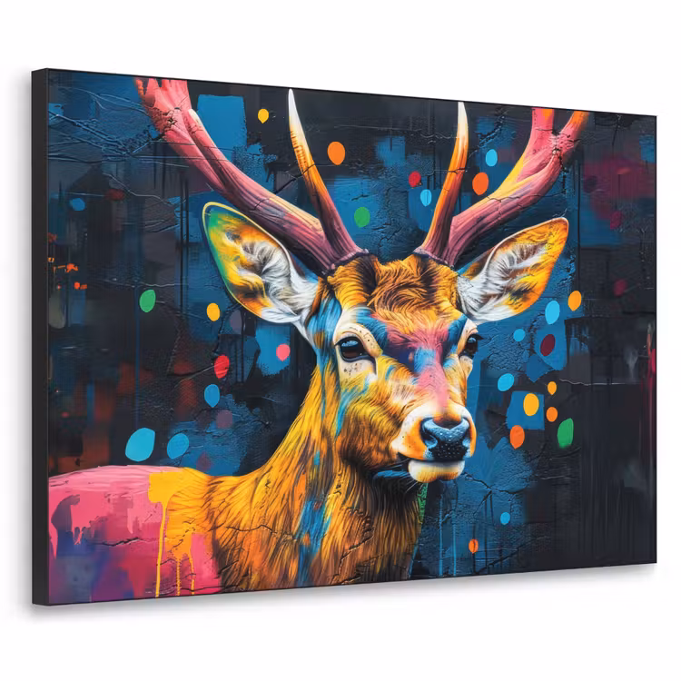 Art Frame - Graffiti - Hert - Dier - Kleurrijk — 1