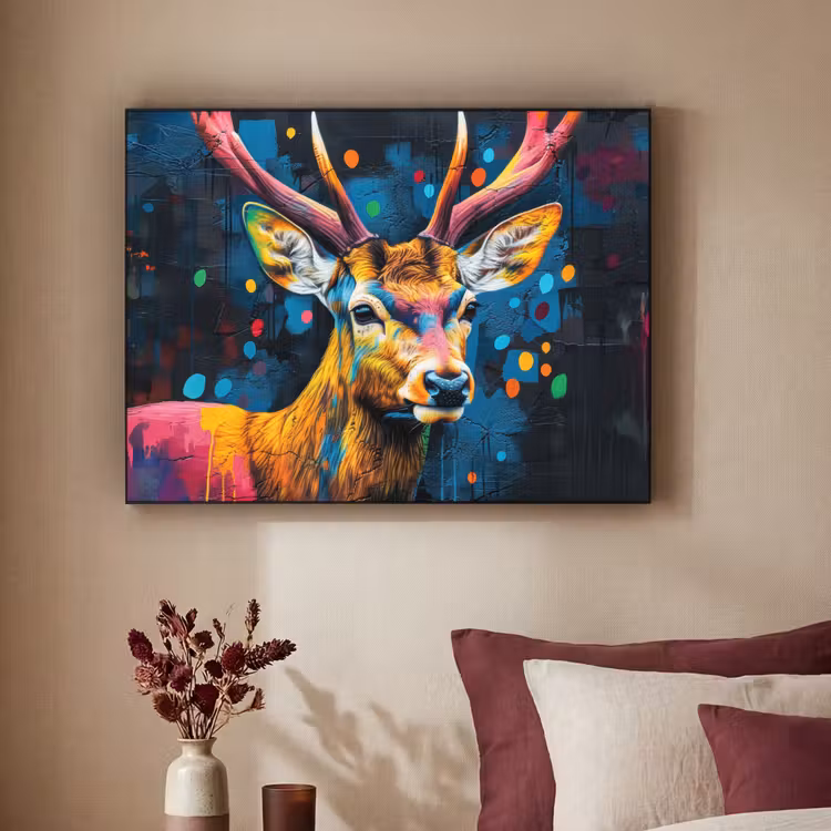 Art Frame - Graffiti - Hert - Dier - Kleurrijk — 3
