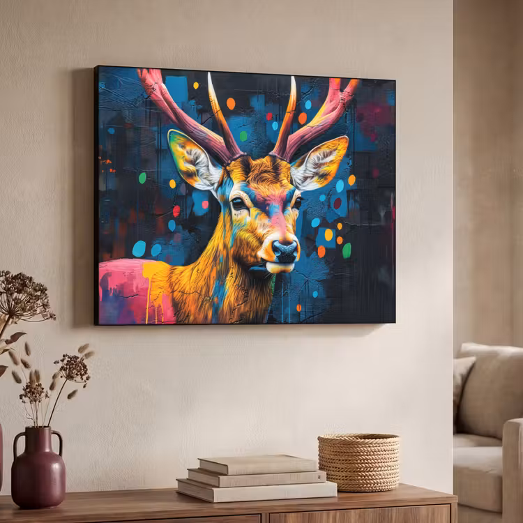 Art Frame - Graffiti - Hert - Dier - Kleurrijk — 7