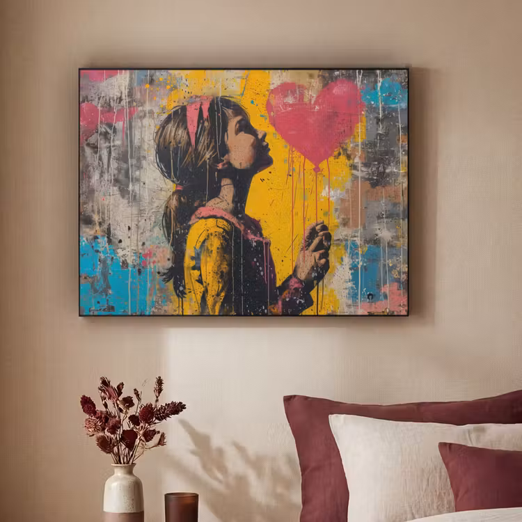 Art Frame - Graffiti - Meisje - Ballon - Street art — 3