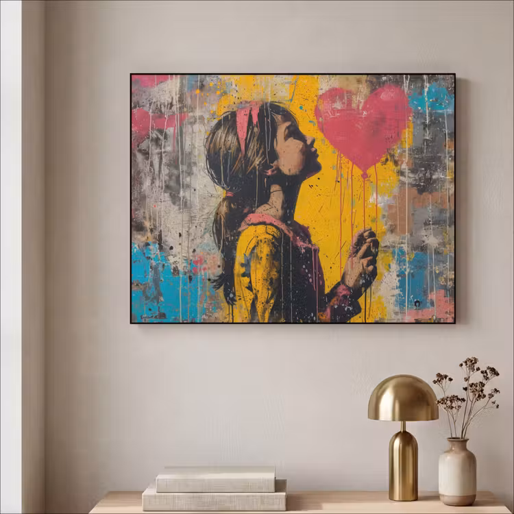 Art Frame - Graffiti - Meisje - Ballon - Street art — 5