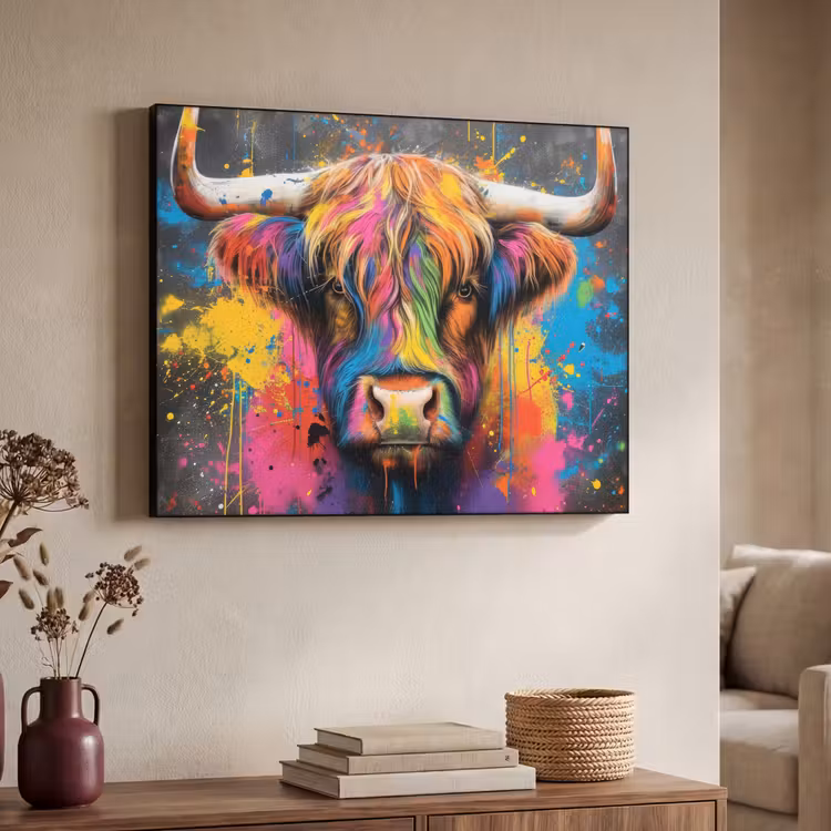 Art Frame - Graffiti - Schotse hooglander - Koe - Kleurrijk — 7