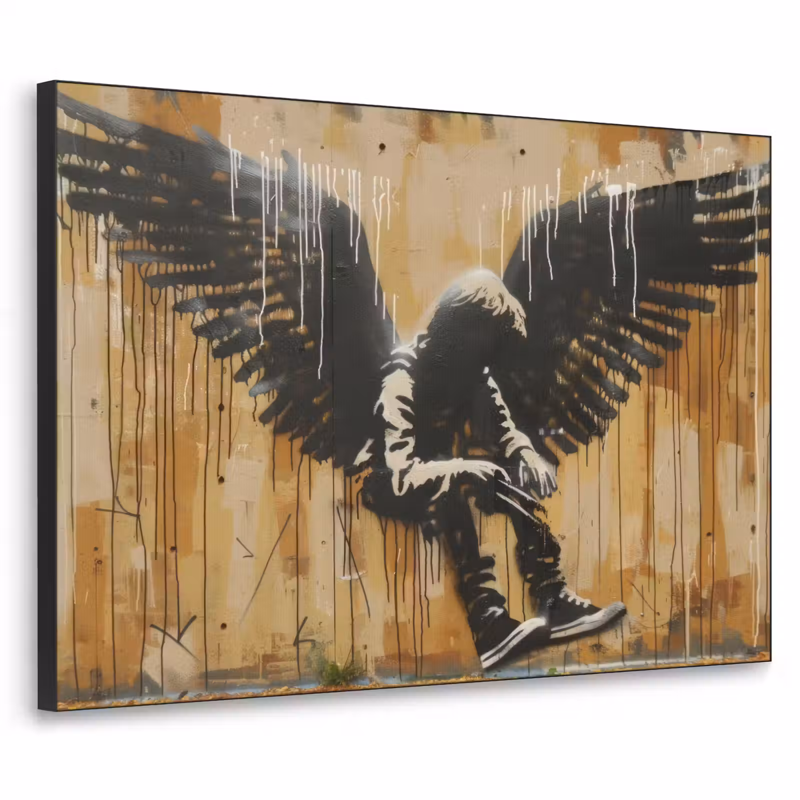 Art Frame - Graffiti - Kunst - Vleugels - Street art - Banksy Style — 1