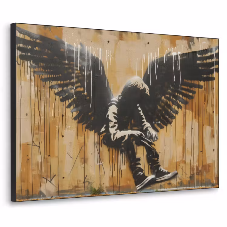 Art Frame - Graffiti - Kunst - Vleugels - Street art - Banksy Style — 1