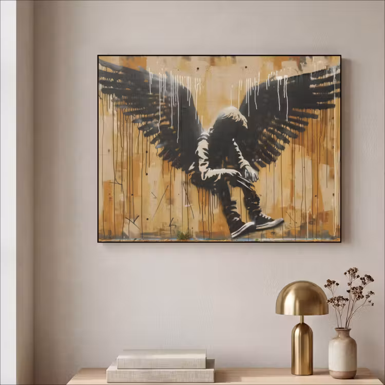 Art Frame - Graffiti - Kunst - Vleugels - Street art - Banksy Style — 5