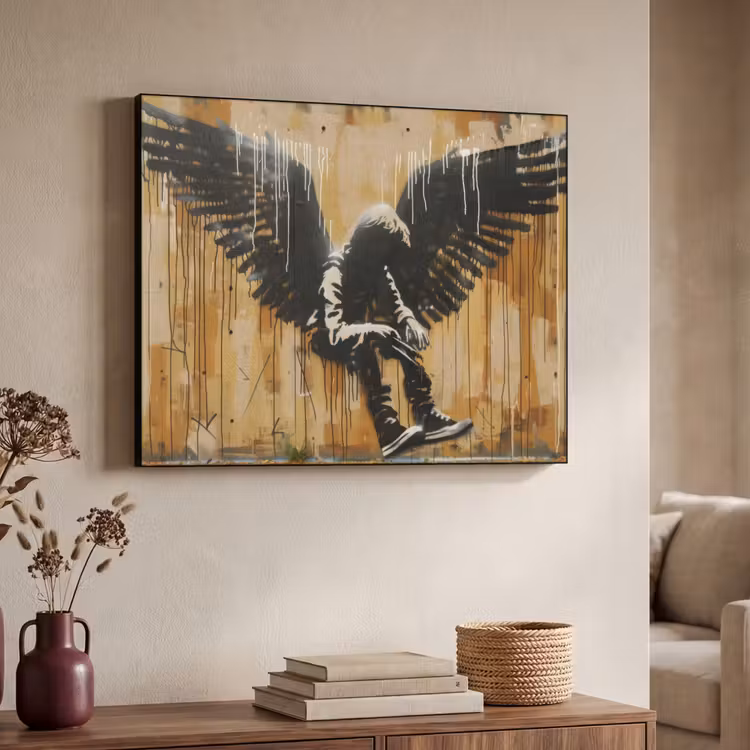 Art Frame - Graffiti - Kunst - Vleugels - Street art - Banksy Style — 7