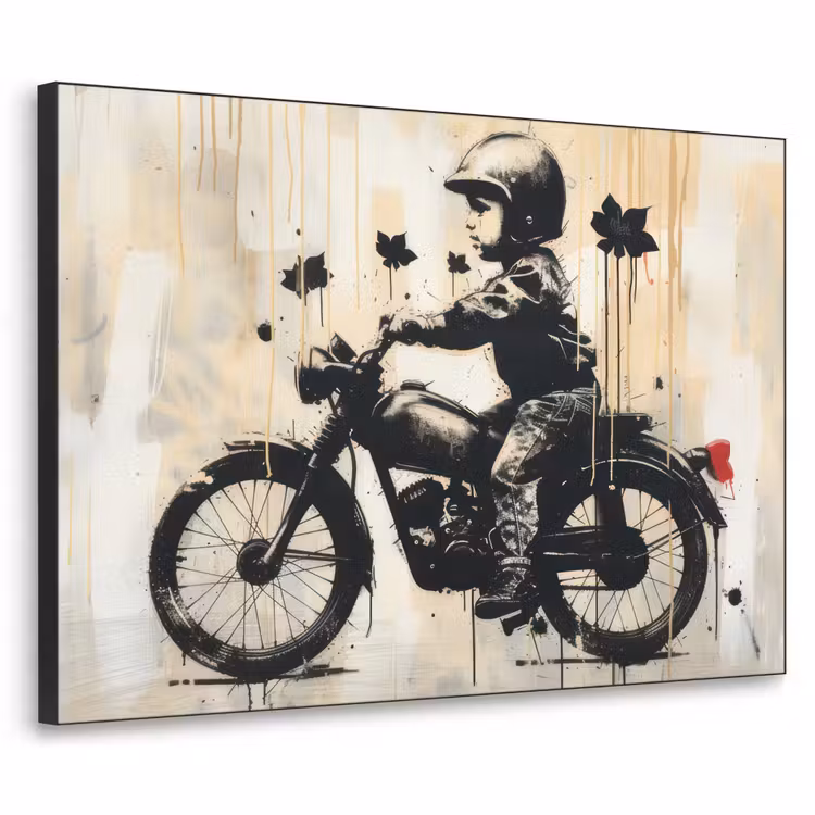 Art Frame - Street art - Motor - Jongen - Graffiti - Banksy Style — 1