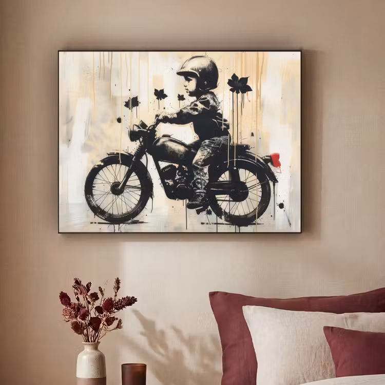 Art Frame - Street art - Motor - Jongen - Graffiti - Banksy Style — 3