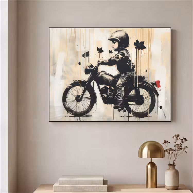 Art Frame - Street art - Motor - Jongen - Graffiti - Banksy Style — 5