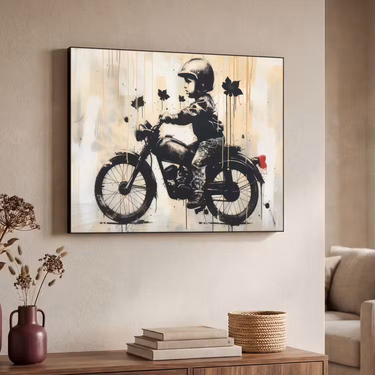Art Frame - Street art - Motor - Jongen - Graffiti - Banksy Style — 7