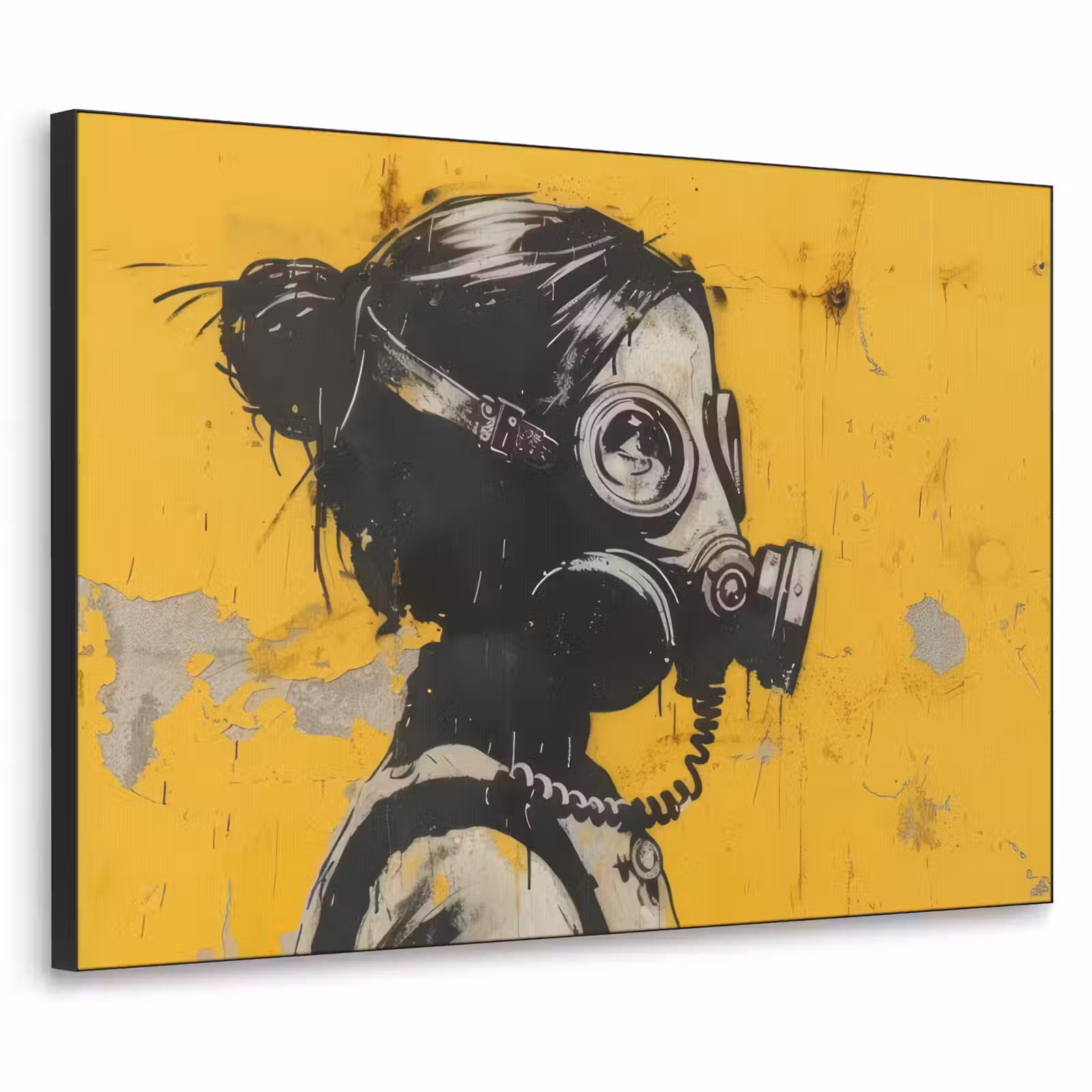 Art Frame - Street art - Meisje - Geel - Banksy Style — 1