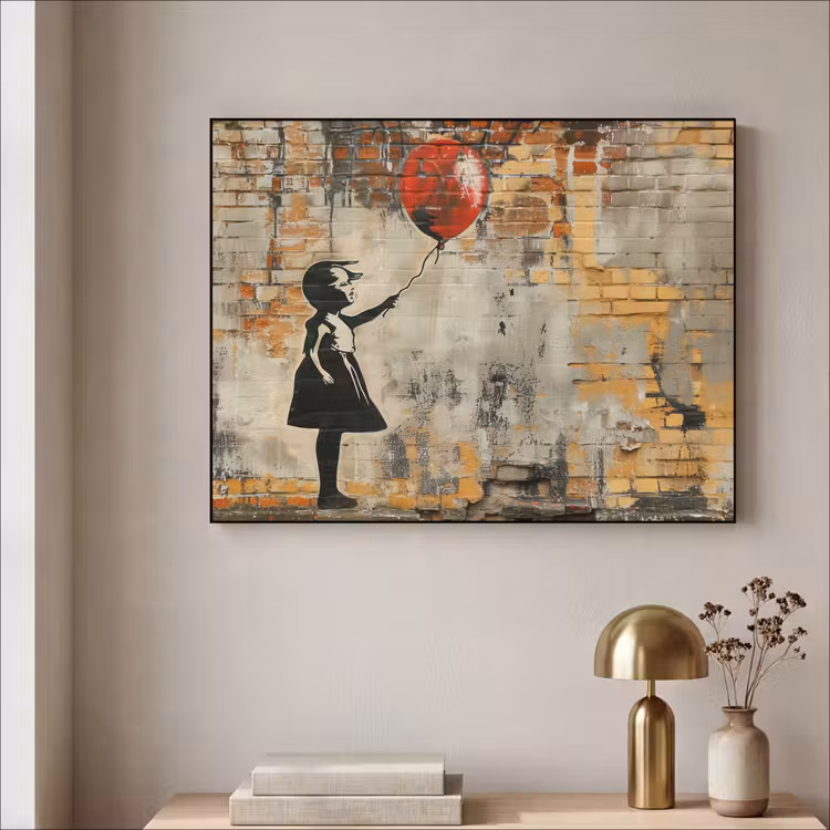 Art Frame - Graffiti - Banksy Style - Meisje met ballon — 5